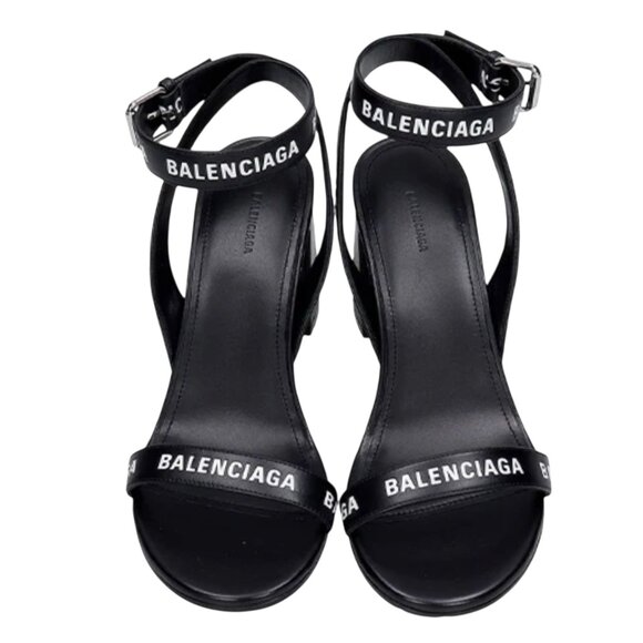Balenciaga Women's Ankle Wrap Mid Heel Sandals Size 38 IT, 8 US - Picture 2 of 8